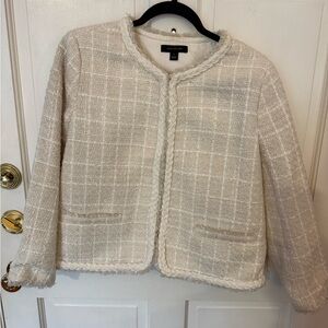 Ann Taylor Women's Ivory Tweed Blazer
